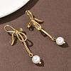 Bowkont 304 Stainless Steel Acrylic Dangle Stud Earrings EJEW-B156-02G-2