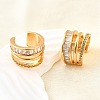 Brass Micro Pave Clear Cubic Zirconia Cuff Earrings EJEW-F370-29G-6