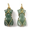 Natural Green Aventurine Pendants G-K338-30G-05-1