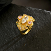 Brass Micro Pave Cubic Zirconia Finger Rings for Women QS5148-3-1