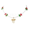 Alloy Bowknot Pendant Tulip Flower Glass Seed Beaded Necklaces for Women NJEW-MZ00148-01-2
