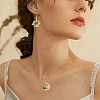 4Pcs 4 Styles Brass Micro Pave Clear Cubic Zirconia with Glass Pendants KK-YW0003-02-6