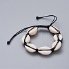 Natural Cowrie Shell Braided Beads Bracelets BJEW-JB05057-01-1