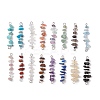 16Pcs 16 Styles Natural Mixed Stone Chip and Glass Seed Beaded Connector Charms PALLOY-JF03328-02-1