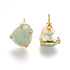 Natural Green Aventurine Stud Earrings EJEW-L196-03E-2