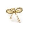 Brass Micro Pave Cubic Zirconia Open Cuff Rings for Women RJEW-M169-01G-1