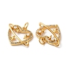 Rack Plating Brass Micro Pave Clear Cubic Zirconia Pendsnts KK-D074-26G-3