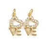Brass Micro Pave Cubic Zirconia Pendants KK-A269-55G-1