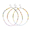 3Pcs 3 Color Natural Quartz Crystal & Glass Seed Beaded Necklaces Set NJEW-JN04344-1