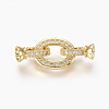 Brass Micro Pave Cubic Zirconia Fold Over Clasps KK-P164-18G-1