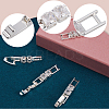 6Pcs Brass Pave Clear Cubic Zirconia Watch Band Clasps KK-BBC0014-03S-4