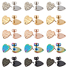 30Pcs 5 Colors Ion Plating(IP) 304 Stainless Steel Stud Earring Findings EJEW-UN0001-67-1
