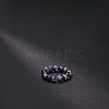 Natural Snowflake Obsidian Stretchy Finger Rings FS-WG01730-48-1
