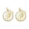 Brass Micro Pave Clear Cubic Zirconia Pendants KK-L213-010G-09-1