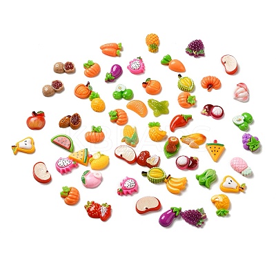 Cartoon Opaque Fruits Resin Cabochons RESI-K019-48-1