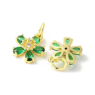 Brass Micro Pave Cubic Zirconia Pendants KK-U067-03G-02-1