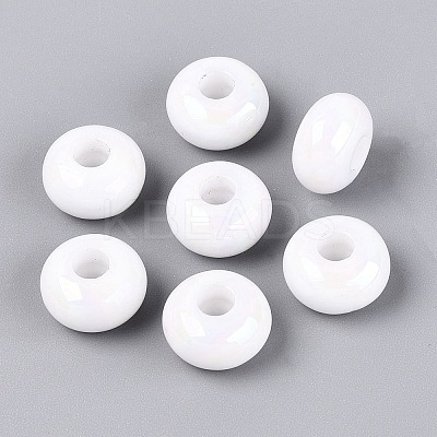 Independence Day Opaque Acrylic European Beads OACR-E033-19M1-1