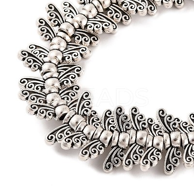 Tibetan Style Wing Alloy Bead Strands X-TIBEB-O007-22-LF-1
