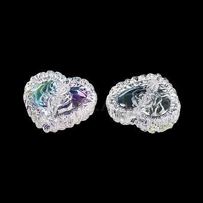 UV Plating Rainbow Iridescent Acrylic Beads X-OACR-P016-02-01-1