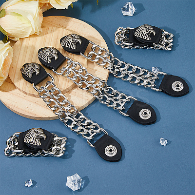 5Pcs Alloy & Imitation Leather Waistcoat Extension Chain FIND-FH0008-85A-1