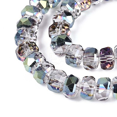 Electroplate Transparent Glass Beads Strands X-EGLA-N022-04A-D04-1