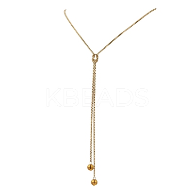 304 Stainless Steel Box Chain Lariat Necklaces NJEW-JN05887-1