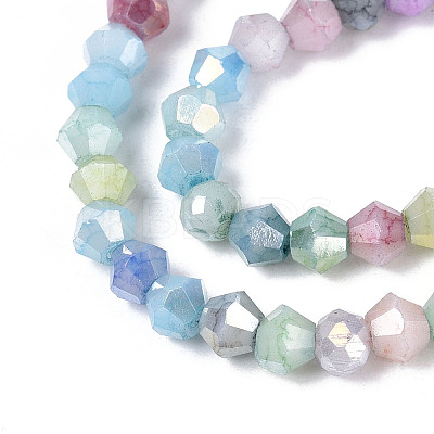 Ombre Effect Dyed Glass Beads Strands X-GLAA-T025-4mm-09K-1