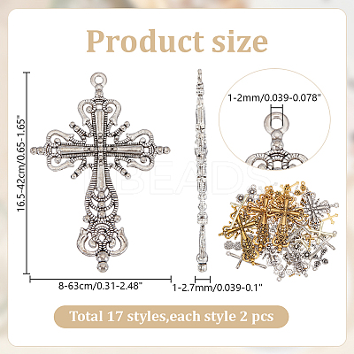 56pcs 14 styles Tibetan Style Alloy Pendants FIND-AR0005-31-1