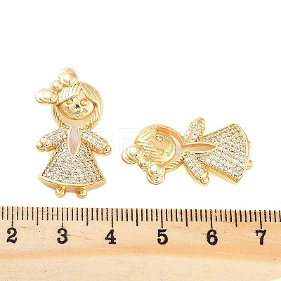 Rack Plating Brass Clear Cubic Zirconia Pendants KK-S379-09G-B-1