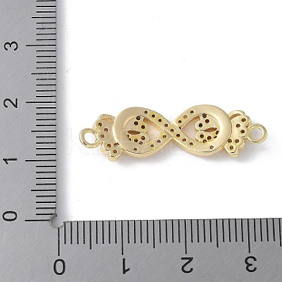 Brass Micro Pave Clear Cubic Zirconia Connector Charms KK-Q044-01D-G-1