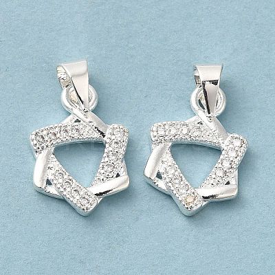 Brass Cubic Zirconia Pendant KK-K273-07S-1