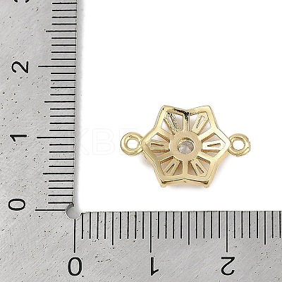Brass Clear Cubic Zirconia Connector Charms KK-I719-02G-1