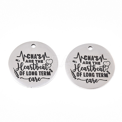 Non-Tarnish 201 Stainless Steel Pendants STAS-T064-38P-24-1