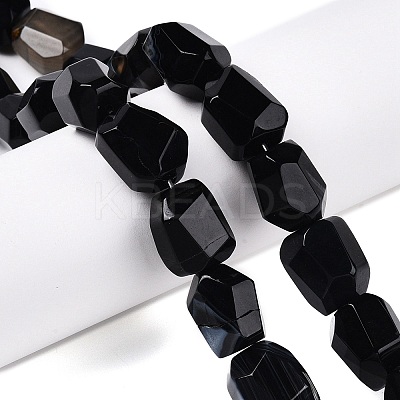Natural Black Agate(Dyed & Heated) Beads Strands G-N342-148C-1