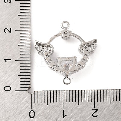 Brass Pave Clear Cubic Zirconia Connector Charms KK-S389-36P-1
