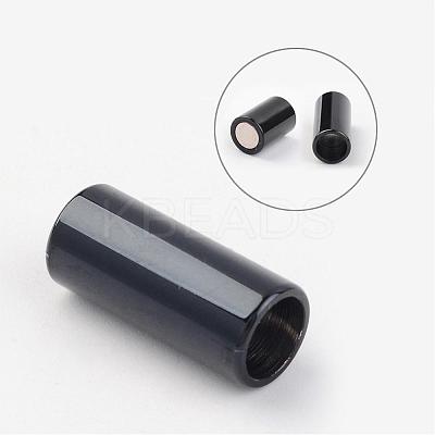 304 Stainless Steel Smooth Surface Magnetic Clasps with Glue-in Ends Fit 6mm Cords STAS-O042-C-15-1