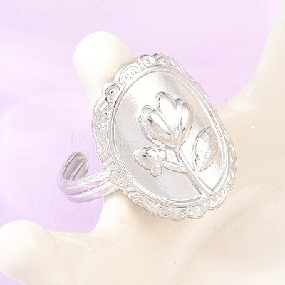 304 Stainless Steel Cuff Open Rings for Women RJEW-A102-05P-1