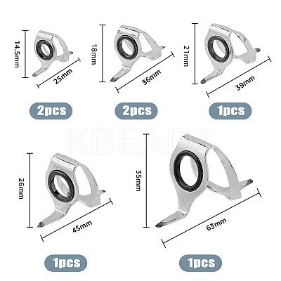 7Pcs 5 Style Stainless Steel Fishing Rod Guide Ring FIND-FH0006-70-1