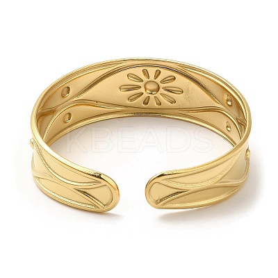 304 Stainless Steel Cuff Bangles BJEW-K267-05G-1