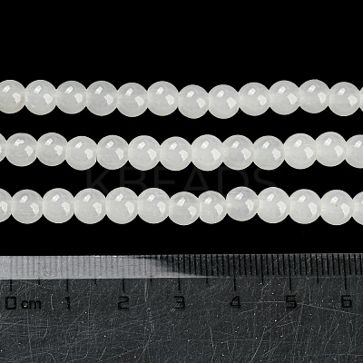 Baking Paint Imitation Jade Glass Round Bead Strands X-DGLA-Q021-6mm-01-1