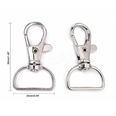Iron Swivel Lobster Claw Clasps X-IFIN-C051-1-1