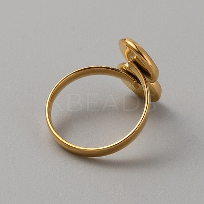 304 Stainless Steel Open Cuff Ring Components STAS-WH0027-57G-1