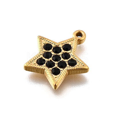 304 Stainless Steel Micro Pave Rhinestone Pendants Charms STAS-K256-28G-03-1