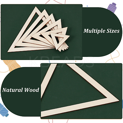 2 Sets Triangle Wood Hoop Rings Macrame for DIY Craft Making DIY-BC0009-97-1