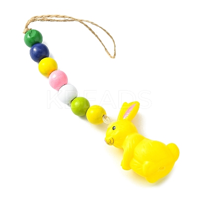 Easter Theme Plastic Rabbit Pendant Decorations HJEW-TAC0013-11C-1