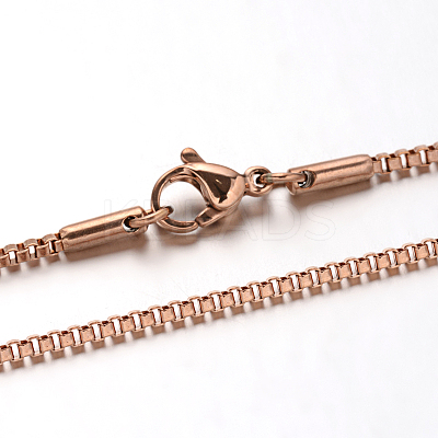 304 Stainless Steel Box Chain Venetian Chain Necklaces NJEW-I065-13B-1