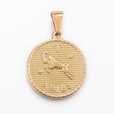 Real 18K Gold Plated 304 Stainless Steel Pendants STAS-H372-01J-1