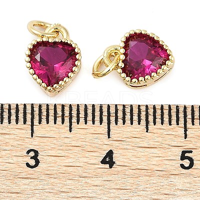Real 18K Gold Plated Brass Inlaid Cubic Zirconia Charms ZIRC-L100-074G-06-1