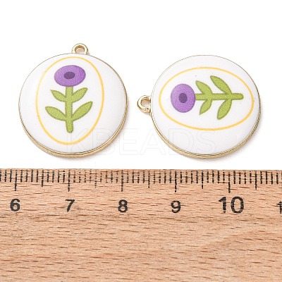 Plating Eco-Friendly Printed Alloy Pendants AL-CBAE25B-01C-G-1