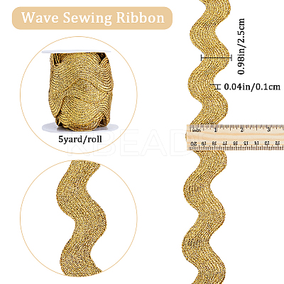 5 Yards Polyester Wavy Fringe Trim Ribbon OCOR-GF0003-45B-1